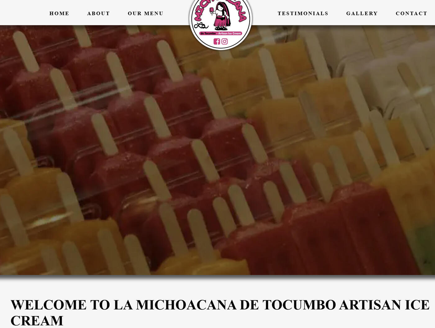 Before Creative Crescendo built La Michoacana de Tocumbo's Ice Cream shop website