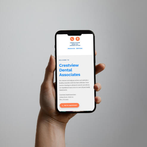 example dental website on mobile